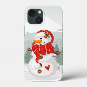 Festive Christmas snowman Holiday  iPhone 13 Mini Case