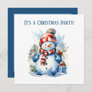 Festive Christmas snowman Holiday party Invitation