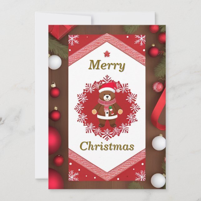 Festive Christmas Snowy Frame Invitation (Front)