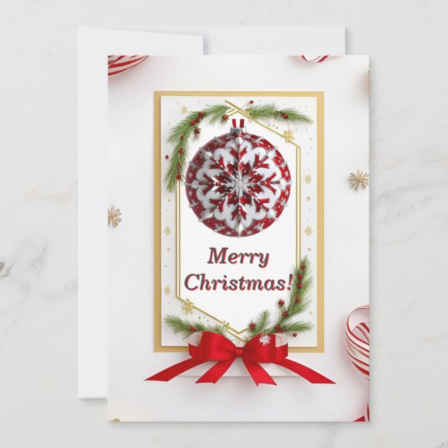 Festive Christmas Snowy Frame Invitation (Front)