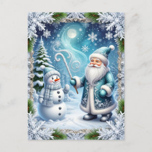 Festive Christmas Snowy Scene Holiday Postcard