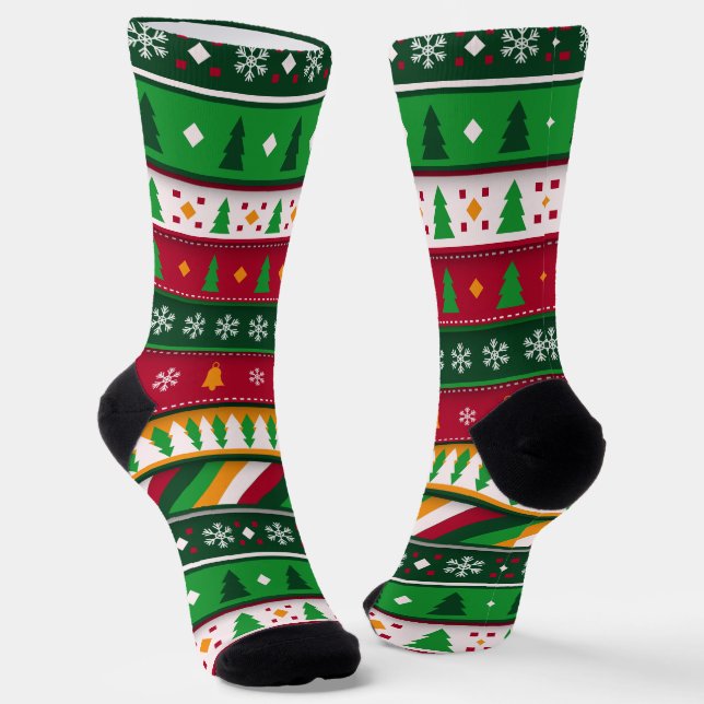 Festive Christmas Socks (Angled)