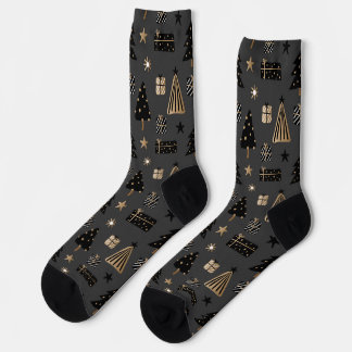 Festive Christmas socks gray