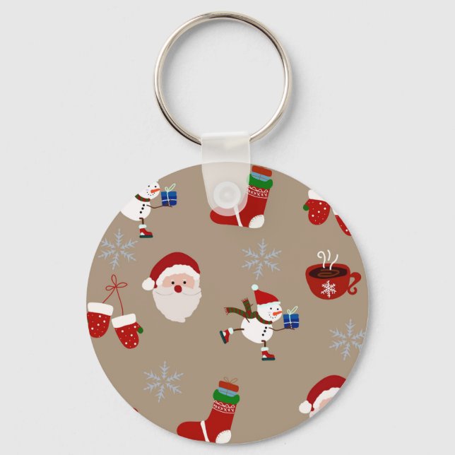 Festive Christmas Socks Key Ring (Front)