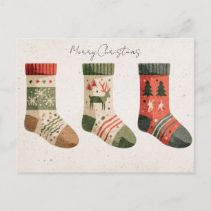 Festive Christmas Stockings Postcard