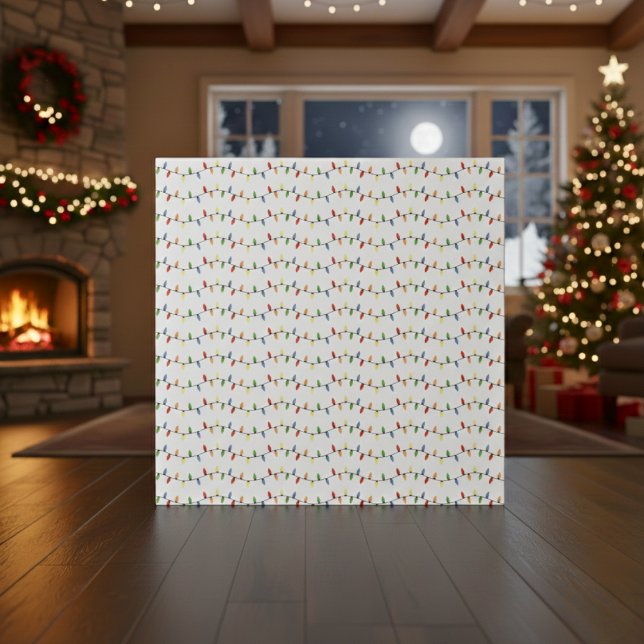 Festive Christmas String Lights Wrapping Paper (Christmas String Lights Wrapping Paper)