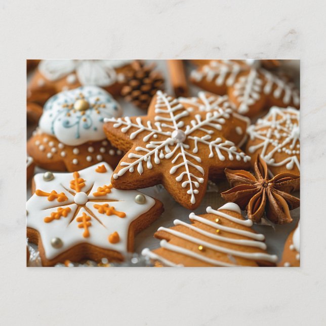 Festive Christmas Sugar Cookies Postcard (Front)