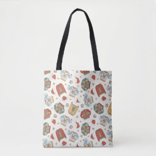 Festive Christmas Sweaters and Hats Pattern Tote Bag