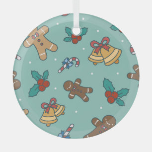 Festive Christmas Sweets Design Glass Tree Decoration
