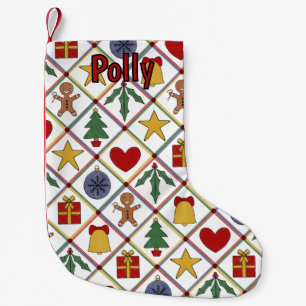 Festive Christmas Symbol Colourful Small Christmas Stocking