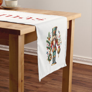 Festive Christmas Theme Nutcracker  Short Table Runner