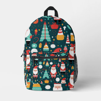 Festive Christmas Theme Pattern Printed Backpack
