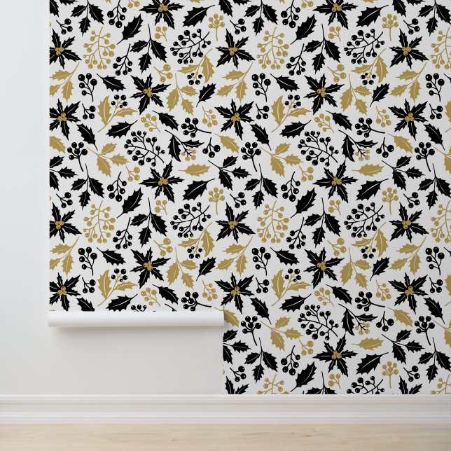 Festive Christmas tiled flowers Wallpaper (Application)