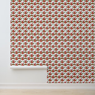 Festive Christmas tiled pattern Cardinals Wallpaper
