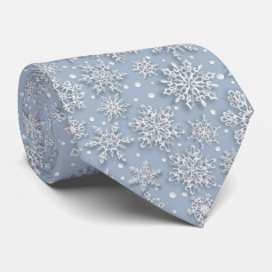 Festive Christmas tiled snowflake pattern Tie