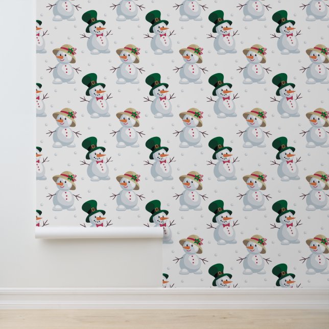 Festive Christmas tiled snowman pattern  Wallpaper (Application)