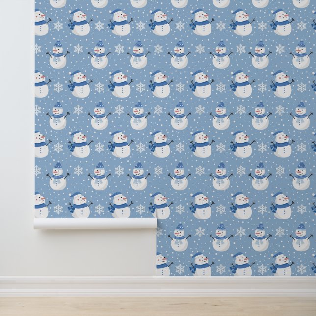 Festive Christmas tiled snowman pattern  Wallpaper (Application)