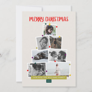 Festive Christmas Tree Collage Photo Card