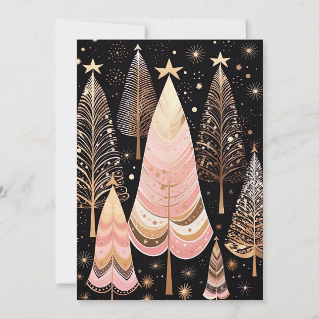 Festive Christmas Tree Greeting Card (Front)