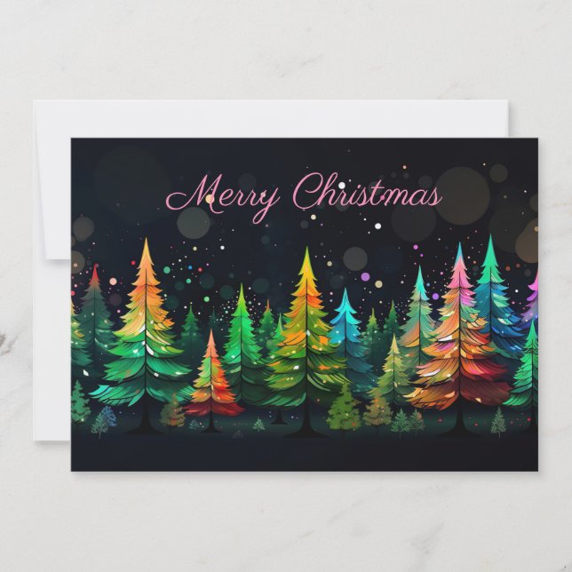 Festive Christmas Tree Greeting Card (Front)