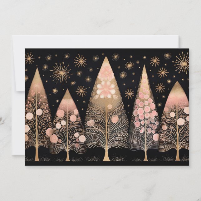 Festive Christmas Tree Greeting Card (Front)
