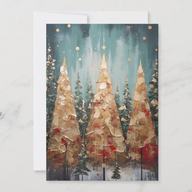 Festive Christmas Tree Greeting Card (Front)