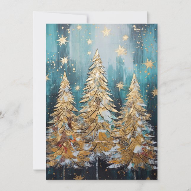 Festive Christmas Tree Greeting Card (Front)