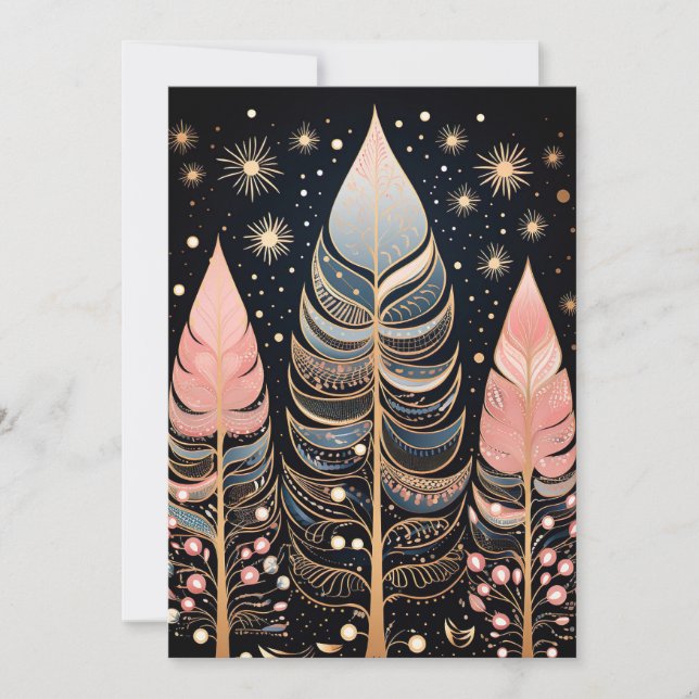 Festive Christmas Tree Greeting Card (Front)