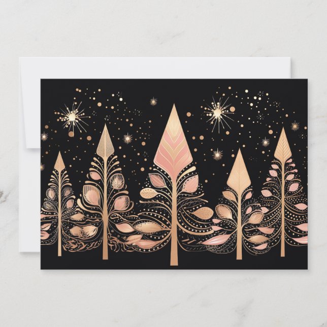 Festive Christmas Tree Greeting Card (Front)