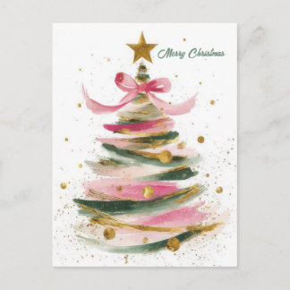 Festive Christmas Tree Greeting Holiday Postcard