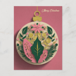 Festive Christmas Tree Greeting Holiday Postcard