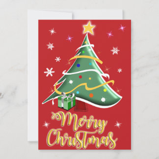 Festive Christmas Tree Holiday Greeting Card