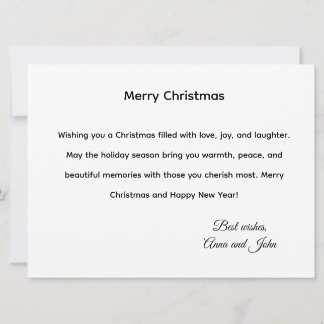 Festive Christmas Tree Holiday Greeting Card (Back)
