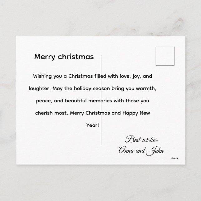 Festive Christmas Tree Holiday Greeting Card (Back)