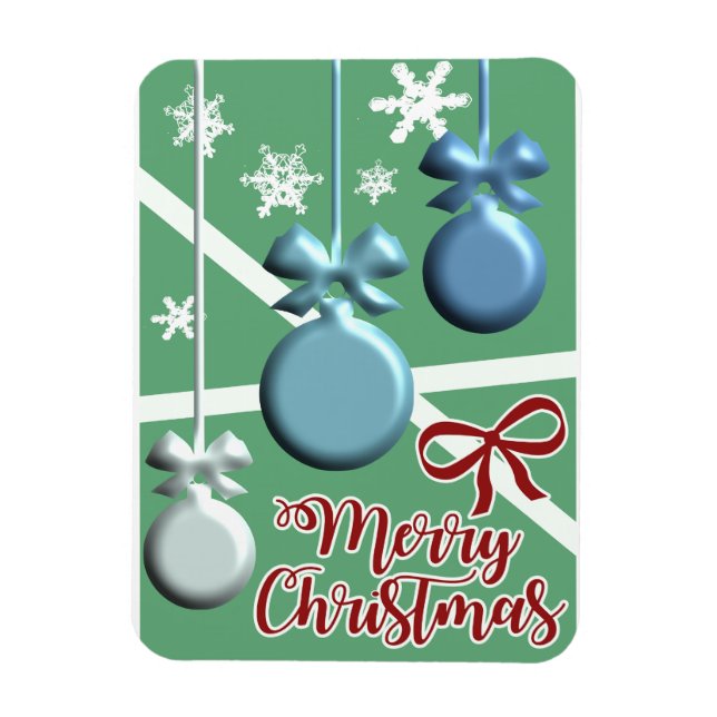 Festive Christmas Tree Holiday Greeting Card Magnet (Vertical)