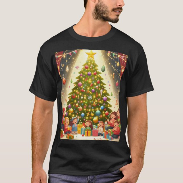 Festive Christmas Tree Joy T-Shirt (Front)