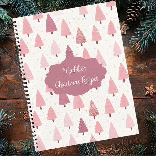 Festive Christmas Tree Pattern Recipe  Notebook
