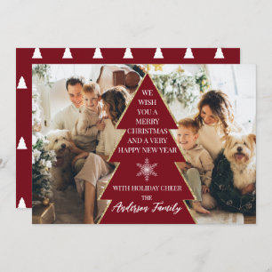 Festive Christmas Tree Photo Family Holiday Card