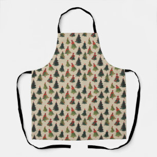 Festive Christmas Tree Repeating Pattern Apron