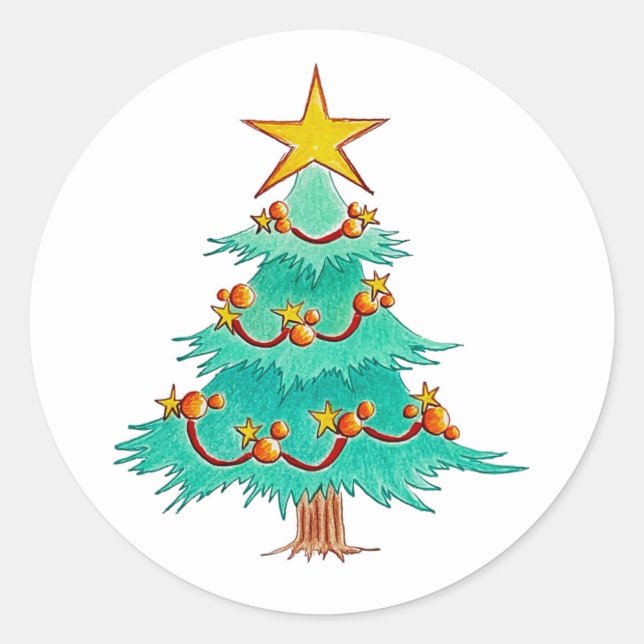 Festive Christmas Tree stickers (Front)