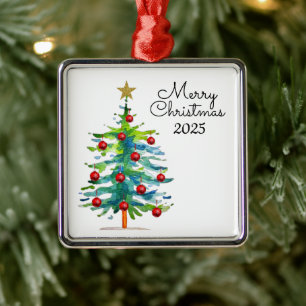 Festive Christmas Tree With Red Ornaments
