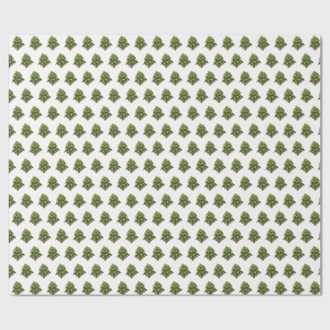 Festive Christmas Tree wrapping paper (Flat)