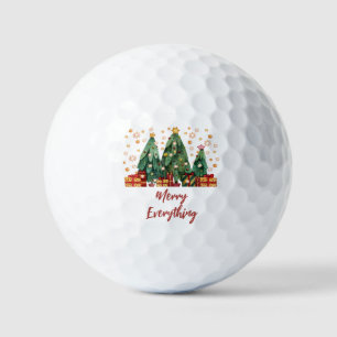 Festive Christmas Trees Merry Everything Holiday Golf Balls