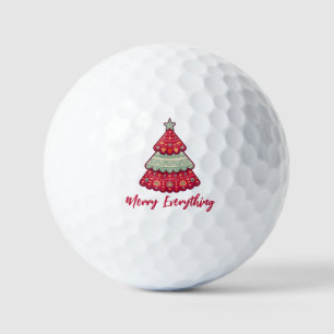 Festive Christmas Trees Merry Everything Holiday Golf Balls