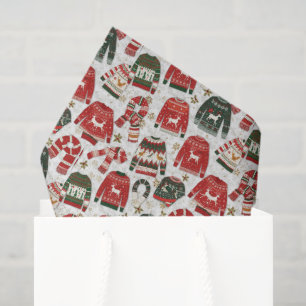 Festive Christmas ugly sweater tiled pattern  Tissue Paper