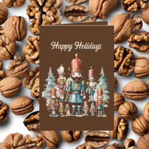 Festive Christmas watercolor nutcracker add text Holiday Card