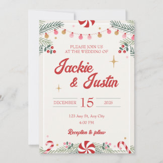 Festive Christmas Wedding Invitation