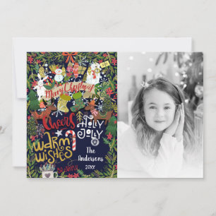 Festive Christmas Whimsical Holiday Photo Card
