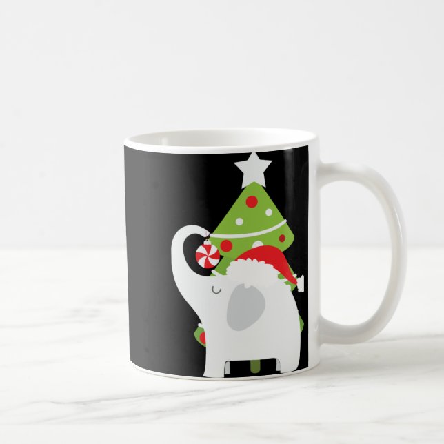 Festive Christmas White Elephant Add Text T Shirt  Coffee Mug (Right)