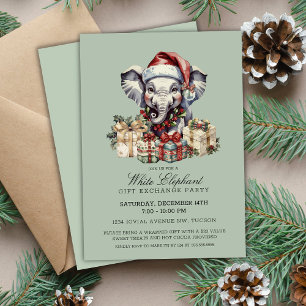 Festive Christmas White Elephant Gift Exchange Invitation